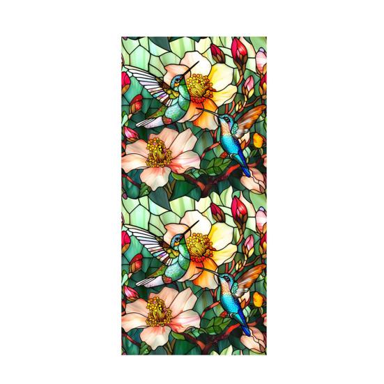 Витражная статическая оконная пленка Винтажная цветочная защитная пленка для защиты от солнца Водонепроницаемая пленка для покрытия окон из ПВХ