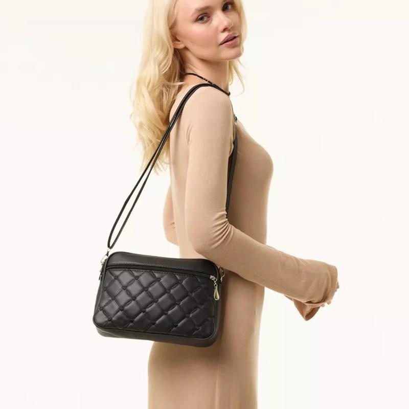 Женская сумка-слинг на ремне, маленькая квадратная, новая стеганая сумка из искусственной кожи, универсальная сумка-мессенджер