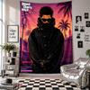Настенный гобелен Искусство The Weeknd Подвесная ткань Декоративное фоновое покрытие для украшения комнаты