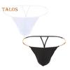 Men Thong Ice Silk Underwear Sexy G-Strings Metal Chains Hollow Out Comfortable Briefs Slim Fit High Elasticity Panties