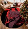 Makima Chainsaw Man Pattern Round Rug, Indoor/Outdoor Mat, for Picnic, Gameroom, Bedroom, Office, Living Room, Home Decor Carpet, Birthday Gift