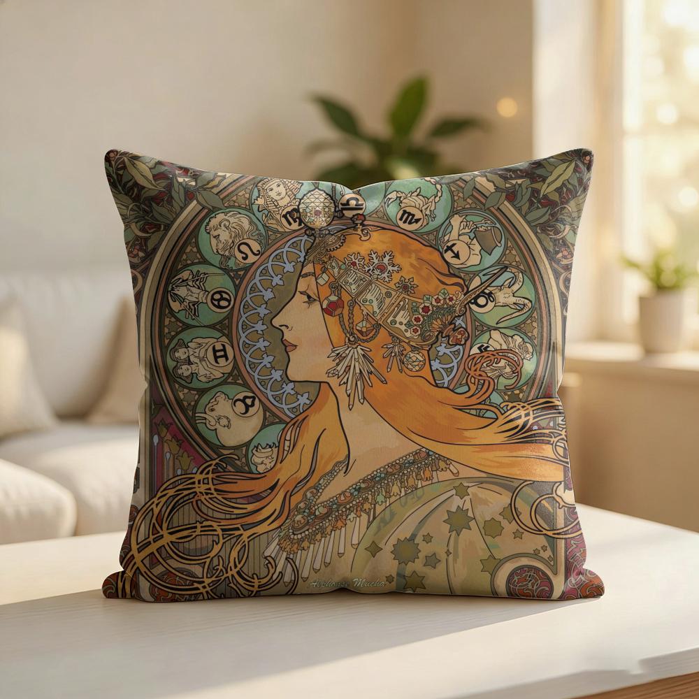 AALFONS MUCHAS Retro Cushion Cover Silky Short Plush Invisible Zipper Dustproof Sofa Pillow Case For Home Decor