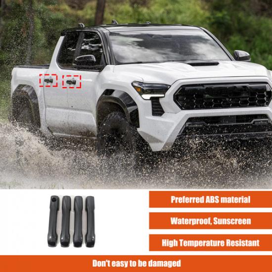 ABS Carbon Fiber Exterior Side Door Handle Cover Trim For Toyota Tacoma 2024+