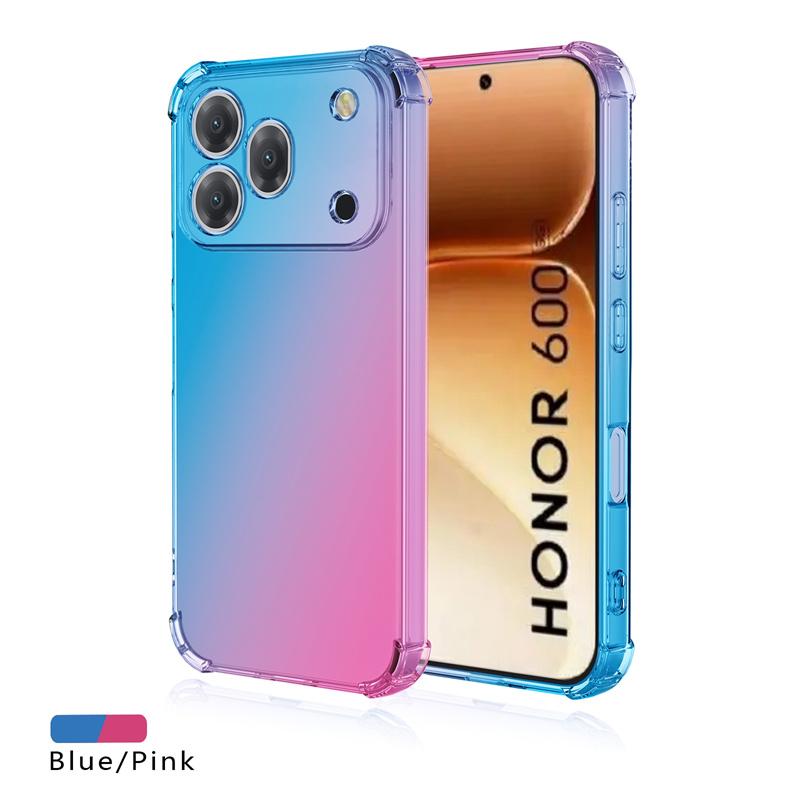 Ударопрочный градиентный чехол из ТПУ с усиленными углами для Honor 600 Pro 600 Lite 600e Защитная прозрачная крышка Fundas Coque Capa