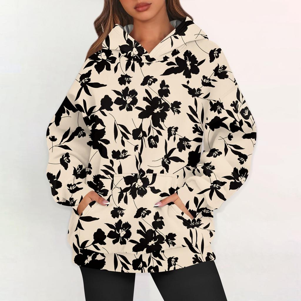 Женские худи оверсайз из флиса, толстовки с длинным рукавом, пуловеры с карманом