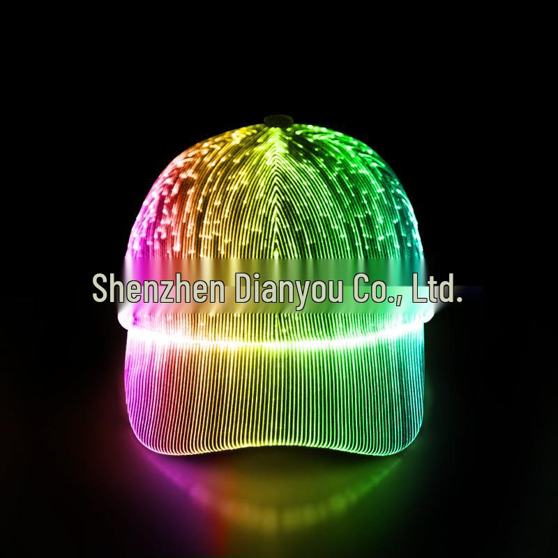 Светодиодная шляпа из оптоволокна для пар - бейсболка для выступлений на открытом воздухе