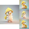 Little Yellow Duck Wearing Hat Car Pendant With Acrylic Flat Surface Finish For Vehicle Interior Enhancement