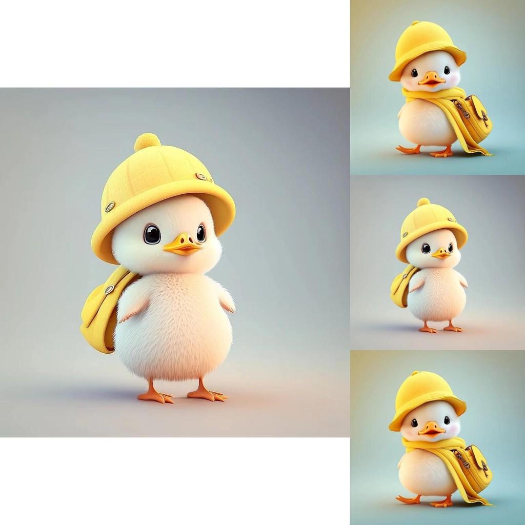 Little Yellow Duck Wearing Hat Car Pendant With Acrylic Flat Surface Finish For Vehicle Interior Enhancement