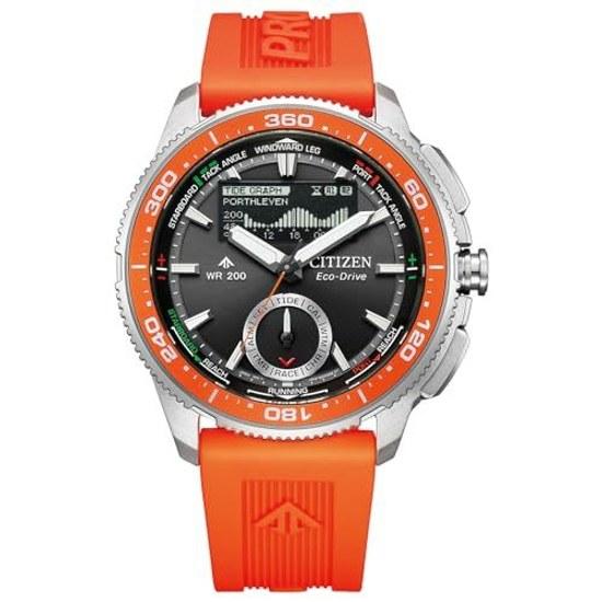 Наручные часы CITIZEN PROMASTER (Водонепроницаемый яхтенный таймер с солнечным питанием Eco-Drive) JV3000-13E Легко читаемые Гоночные Мужские Деловые Аналоговые Наручные Светящиеся Черные