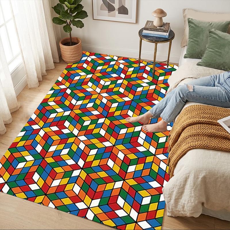 Color Blocks Living Room Nonslip Area Rug Soft Carpet For Bedroom Game Playroom Sofa Office Home Decor Doormat Christmas Gift C9261229