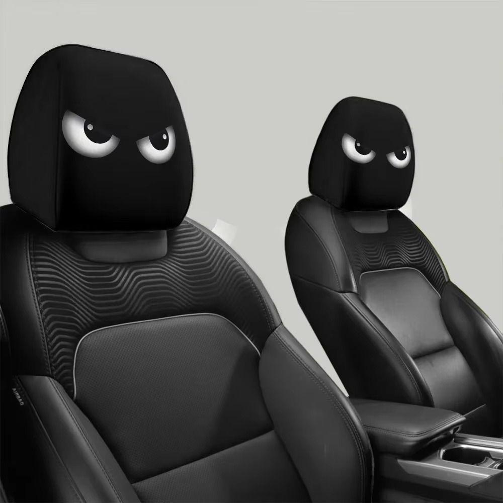 2Pcs Funny Face Expressions Car Headrest Covers Cartoon Car Seat Headcover Gift for Car Lover