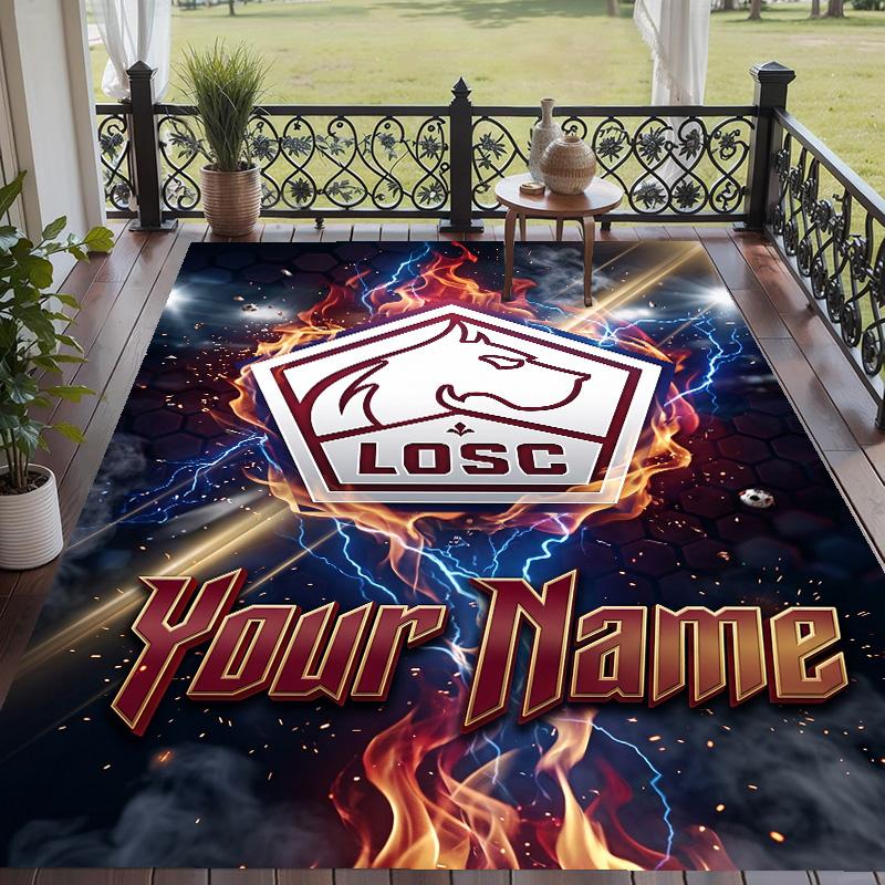 Custom Text Printed Rug LOSC Lille Non Slip Floor Carpet For Home Room Decor