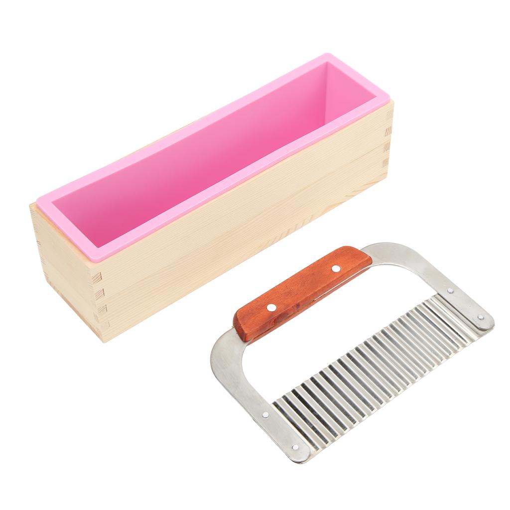 Деревянная форма для мыла в виде буханки с 1 силиконовой формой 1 шт. Волнообразный резак для мыла