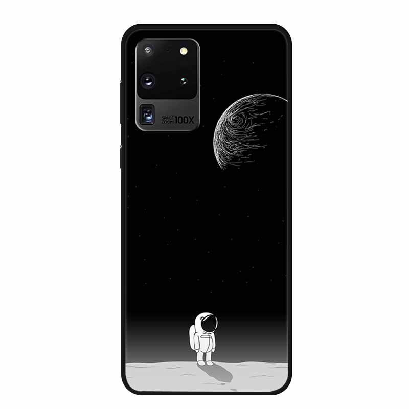 For Samsung Galaxy S20 Ultra 5G Case Astronaut Soft Silicone Phone Cases for Samsung S20 Ultra LTE 5G Shell Protective Moon Capa