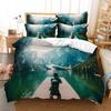 Beautiful Dancer Duvet Cover Set King Queen Full Size 3D Dance Under Moon Elegant Polyester Comforter Cover For Boy Girl Teens
