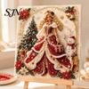 Detailed Faux Pearl Crafting Set Fashion Doll Art Kit, DIY Christmas Painting Family Friendly Holiday Crafts 3D Textured Bead Craft Kit for