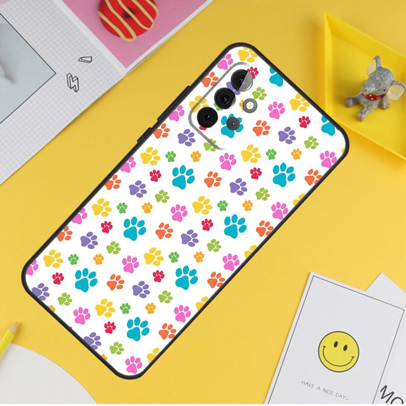 Чехол Лапки Кошки Собаки для Samsung Galaxy A53 A33 A23 A13 A06 A56 A16 A36 A55 A35 A17 A54 A34 A14 A52 A32 A15