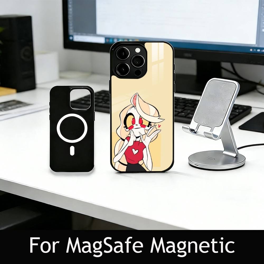 Чехол для телефона H-Hazbin C-Charlie для iPhone17,16,15,14,13,12,11 Plus,Pro Магнитный с беспроводной зарядкой Magsafe