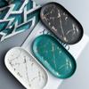 Керамический поднос для хранения Nordic Elliptical Marble Plate Jewelry Skin Care Тарелка Аксессуары для ванной комнаты Поднос для хранения Tricolor Household