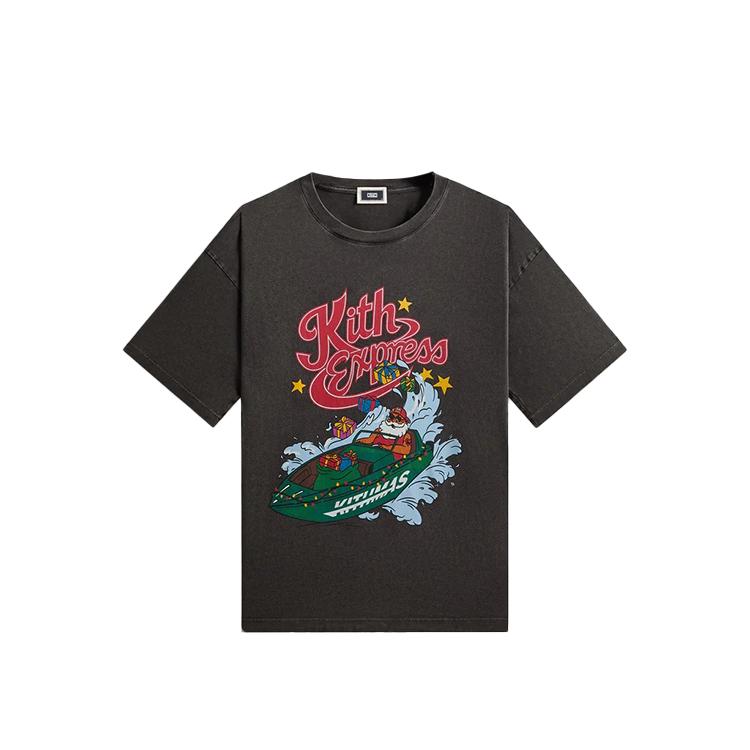 Kith Kithmas Express Jones Винтажная футболка Черный Мужские топы KHM034415-001