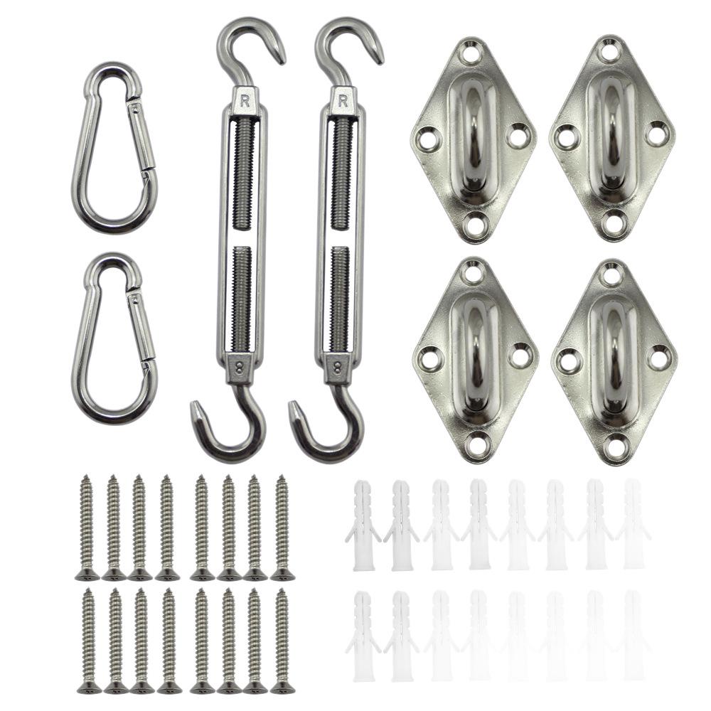 5mm Stainless Steel Square Sunshade Canopy Accessories Set