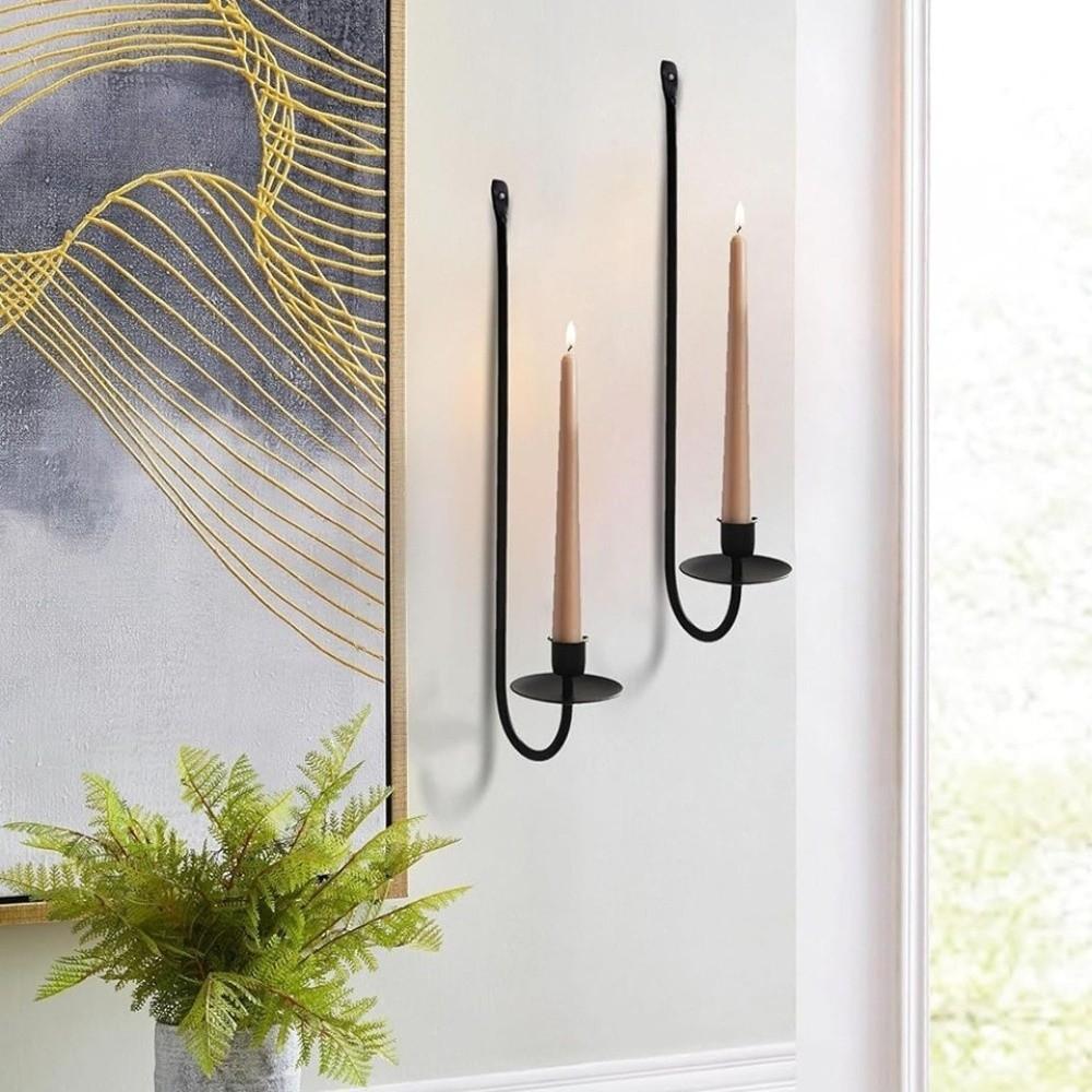 L-Shape Candlestick Holder Minimalism Metal Candle Sconce Party Prop Candle Stand Wedding Party