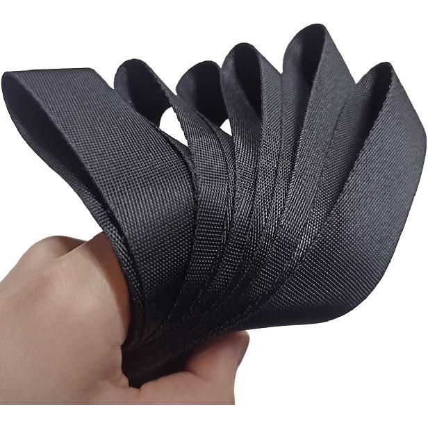 Black Soft Loop Tie Down Straps (6 Pack) 4500Lbs Breaking Strength and 1500Lbs Load Capacity, 12 * 1in Heavy Duty Tie Down Loops for Securing ATV UTV