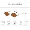 Luxury Brand Metal Sunglasses for Women Men  New Half Frame Diamond Shaped Sunglasses Dopamine Small Outdoor Sunglasses