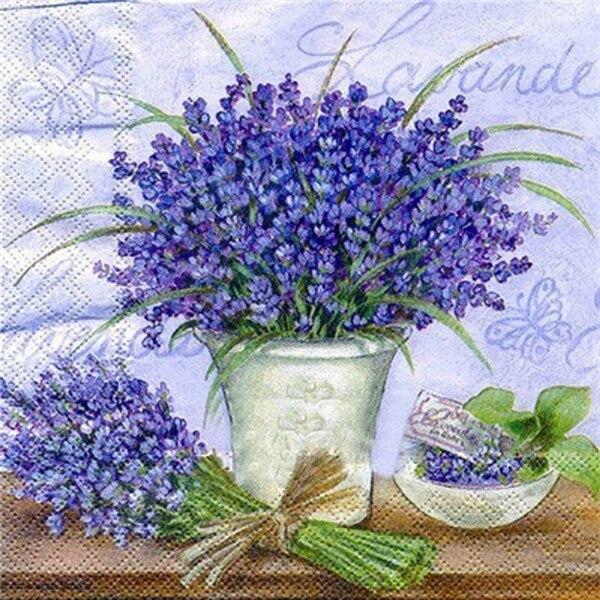 DIY Алмазная картина Цветок 5D Алмазная вышивка Крестом Лавандовая мозаика Фотографии Стена Art Craft Kit