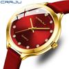 CRRJU New Women's Watch Fashion Alloy Belt Watch for Women