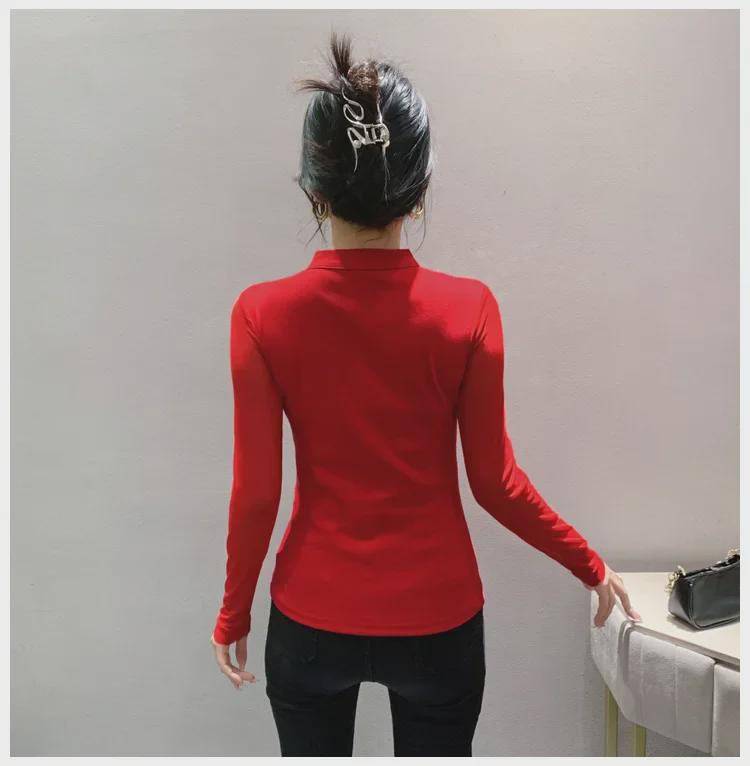 Осенняя дизайнерская облегающая блузка с длинными рукавами 2023 года с яркими ромбовидными деталями для женщин