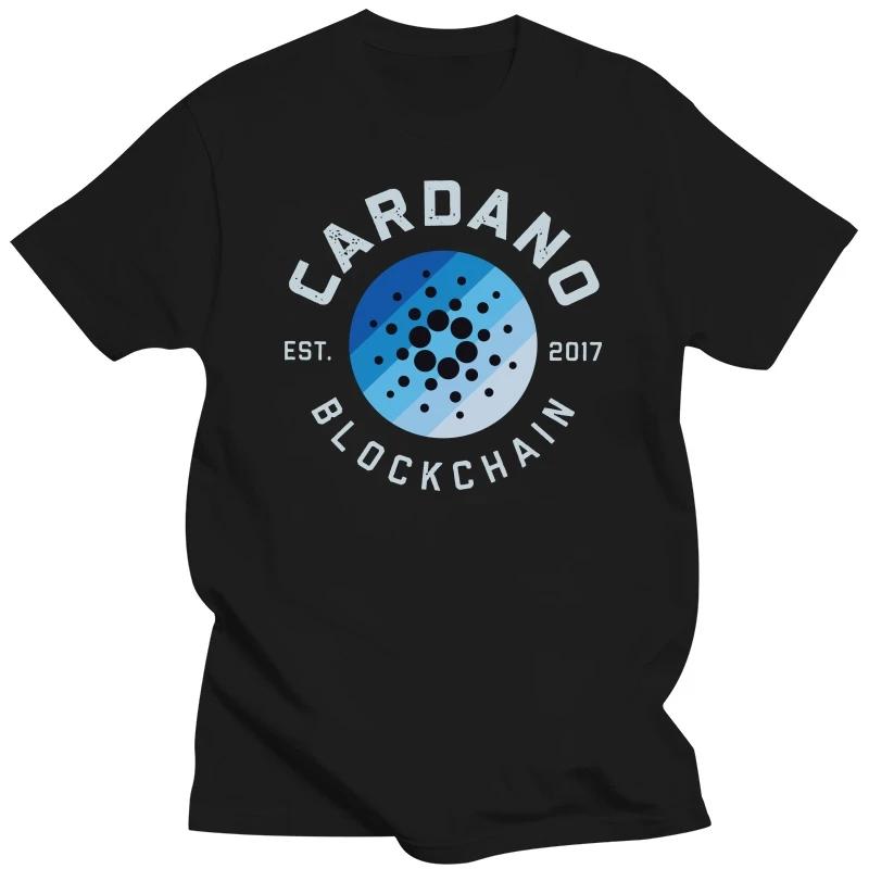 Мужская футболка Cardano с коротким рукавом, хлопковая футболка, уникальная футболка для отдыха, криптовалюта ADA, криптовалюта, блокчейн, футболки, топы