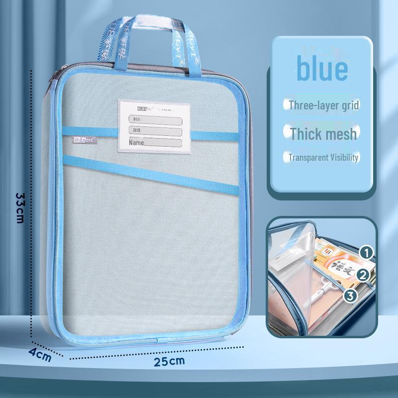 A4 Mesh L-Shaped Student Storage and Book Bag