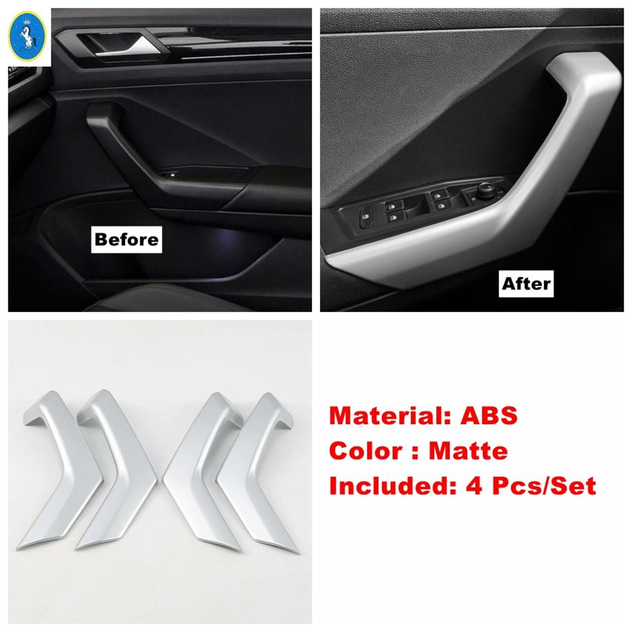 Matte Car Window Glass Lift / Water Cup Holder / AC Air Outlet Cover Trim ABS Accessories For Volkswagen T-Roc T Roc 2018 -