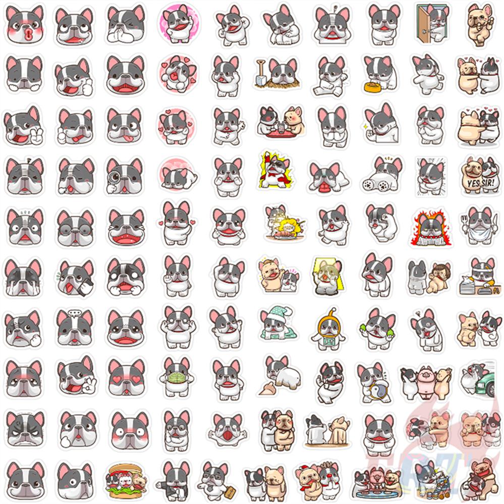 135Pcs/Set French Bulldog HANJI Mini Diary Manual Stickers DIY Scrapbooks Album Decor Decals Stickers