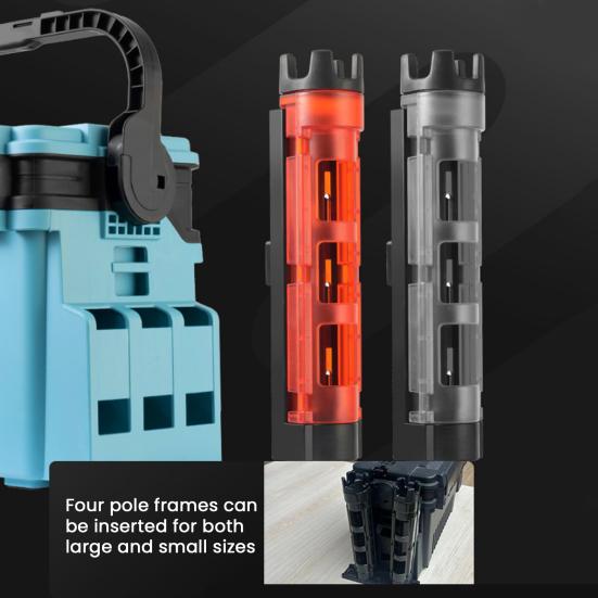 Multifunctional Portable Fishing Box Fishing Pole Holder with Handle Multi-layer Large Capacity Bait Organizer Fishing Box