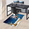 Christmas Santa Claus Deer Snow Night Moon Winter Scene Wall Sticker Home DecorOffice Mat Perfect for Home Decor Office Desk Chair Rugs Chai