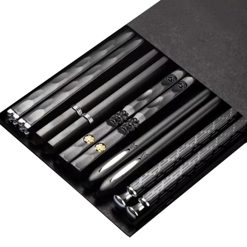 5 Pairs Zinc Zinc Alloy Sushi Chopsticks Reusable Kitchen Chopsticks Janpanese Chopsticks Set  Noodle