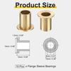 uxcell 10pcs Flange Sleeve Bearing 8mm ID x 10mm OD x 15mm Length Self Lubricating Sintered Bronze Bushings