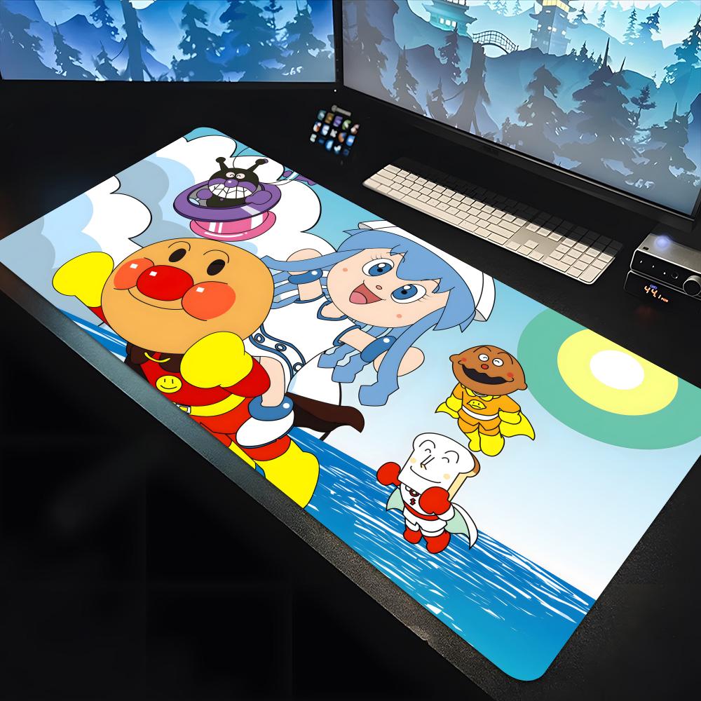 Игровой коврик для мыши с персонажем мультфильма Анпанман, большой коврик для стола под клавиатуру и мышь, нескользящая резиновая основа, игровой коврик для мыши, ковер для ноутбука 1200x600