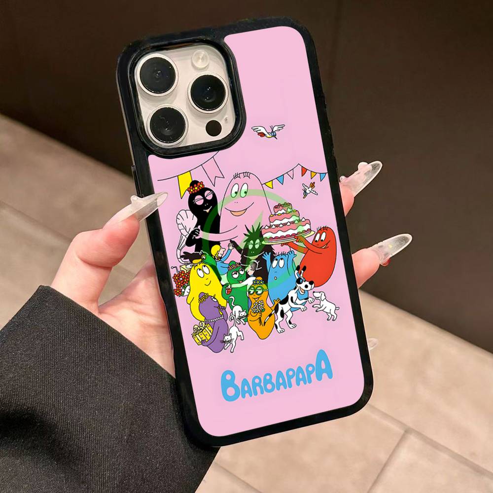 Cartoon Barbapapa Magnetic Wireless Phone Case For IPhone 17 16 15 14 Plus 13 12 11 Pro Max