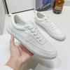 Men's Breathable White Sneakers: All-Season Casual Sports Shoes for Teens and Students, Trendy Street Style.