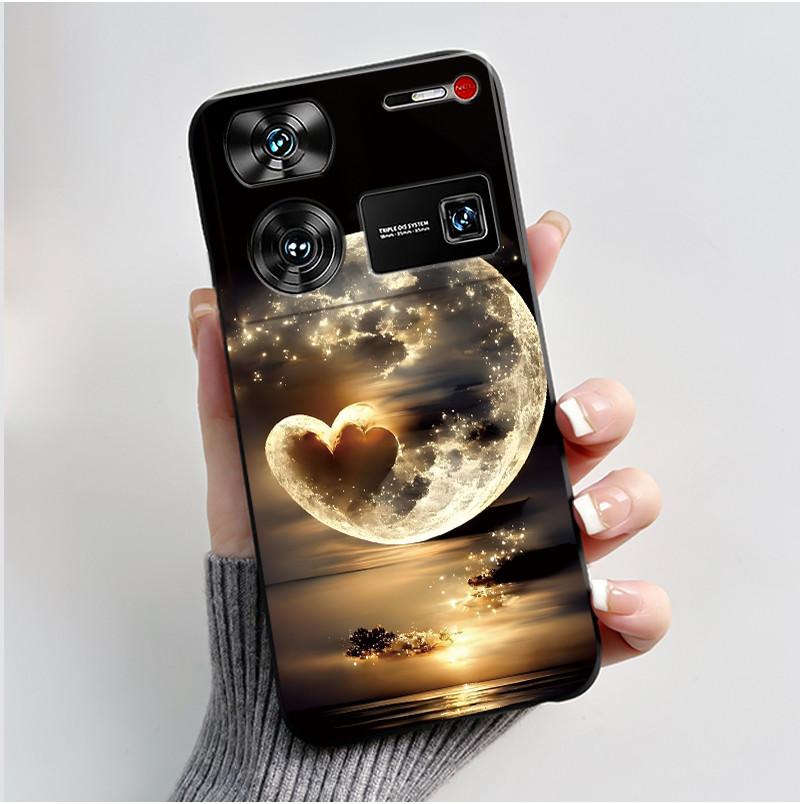 Чехол для ZTE Nubia Z60 Z70 Z70S Z50 Ultra Милое Сердечко Кролик Матовый Черный Мягкий Силиконовый Чехол для Nubia Z60Ultra Fundas Оболочка