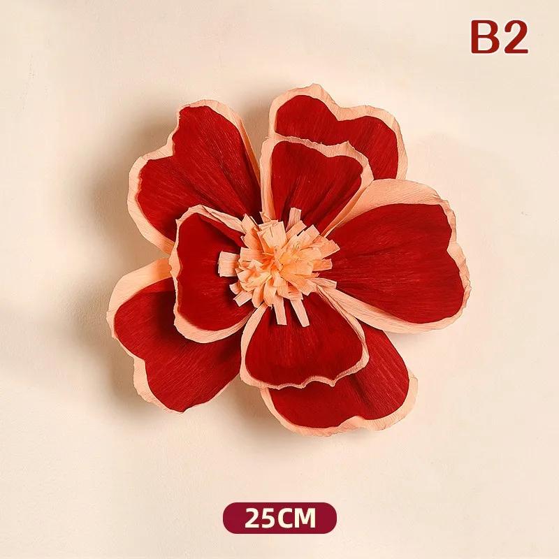30cm Wrinkle Flower Wedding Room Background Wall Decor Chinese New Year Decoraiton Room Valentine's Day Gift Decor