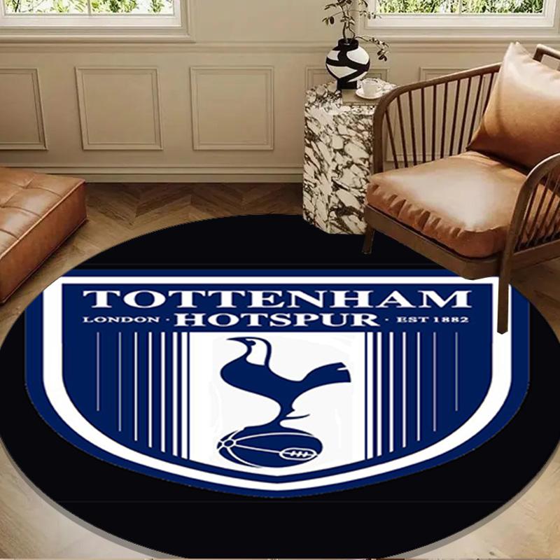 1PC rug Tottenham Crest Design Round mat Home Decor, Chair rug For livingroom,Bedroom, doormat home decor Birthday Gift Christmas Gifts