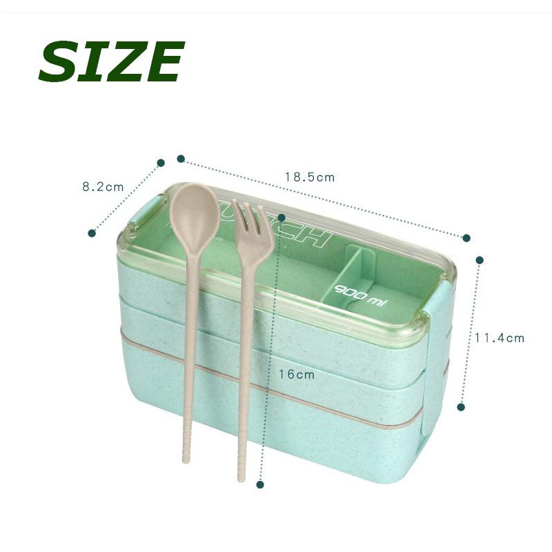 3-слойный ланч-бокс, ложка, вилка, столовая посуда, набор для хранения еды, бенто, микроволновая печь