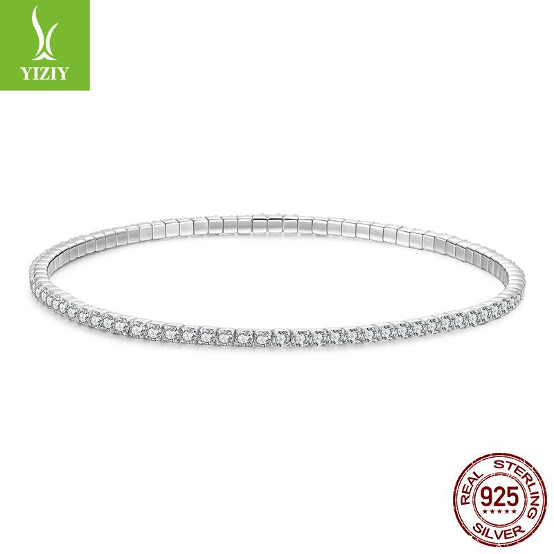 Light Luxury Full Diamond S925 Sterling Silver Bracelet Fashion High Sense Shining Zircon Bracelet Jewelry Ladies