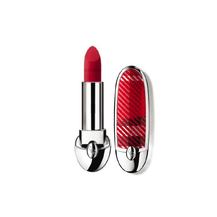 Guerlain Помада Rouge G, Шелковистая Кремовая Матовая, Ограниченный Выпуск в Кейсе с Британским Клетчатым Узором