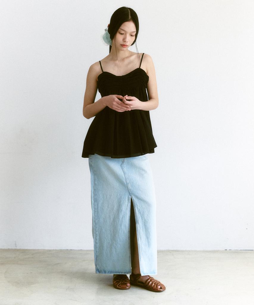Ceme Summer Slit Denim Long Skirt