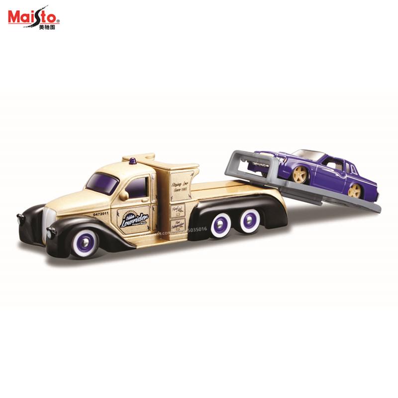 AAAOO1 Maisto 1:64 FLATBED/1988 BMW M3 E30 1965 FORD MUSTANG elite transport Die-casting car model collection gift toy